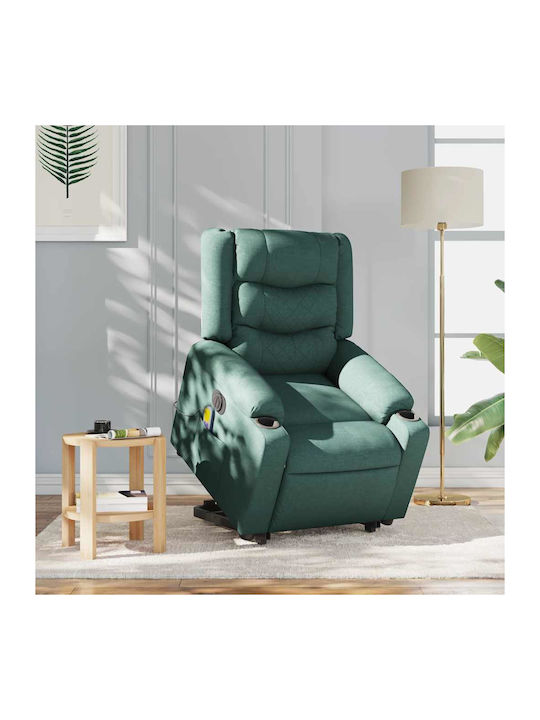 Fotoliu Relax Masaj cu Puf Dark Green 77x93x99cm