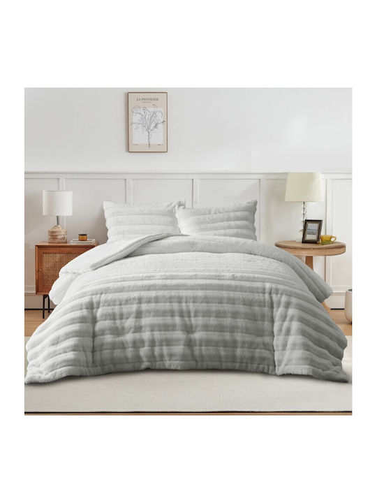 Liolios Home Πάπλωμα Υπέρδιπλο 220x240εκ. Volcno Lt.grey