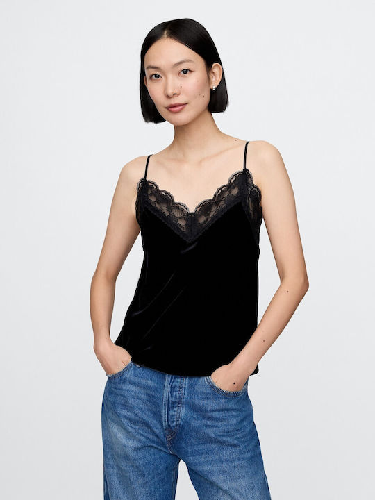 GAP Women's Blouse Velvet Sleeveless with V Nec...