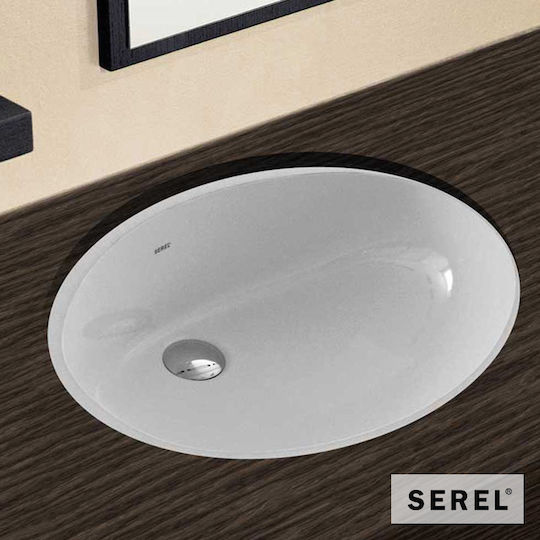 Serel Επικαθήμενος Νιπτήρας Πορσελάνης 58x43.5cm White