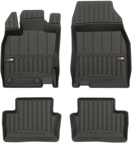 Frogum Set of Front and Rear Mats 4pcs Tray Type for Renault Kadjar 2015-2022 Black