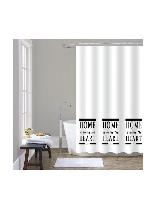 Frans K17 Shower Curtain Fabric 180x200cm White Black