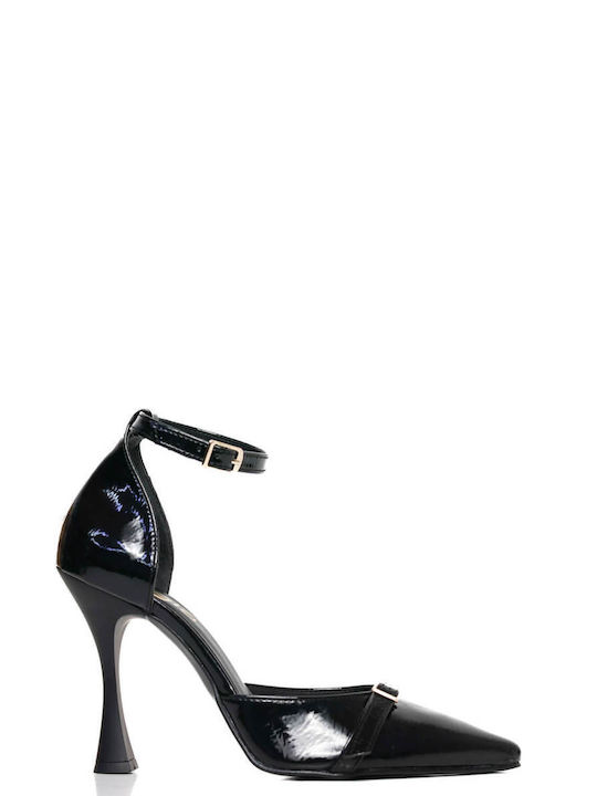 Black Pumps with Elegant Straps Made in Greece