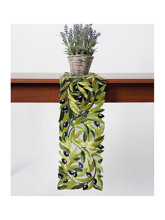 Silk Fashion Runner 2352 Black Olive Tree 20x220cm