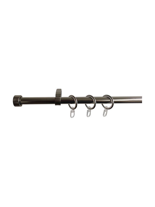 Homefit Extendable Metallic Curtain Pole Single Φ16mm 120-210cm Nickel