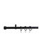 Homefit Ausziehbar Metallisch Vorhangstange Einfach Φ16mm 165-300cm Black
