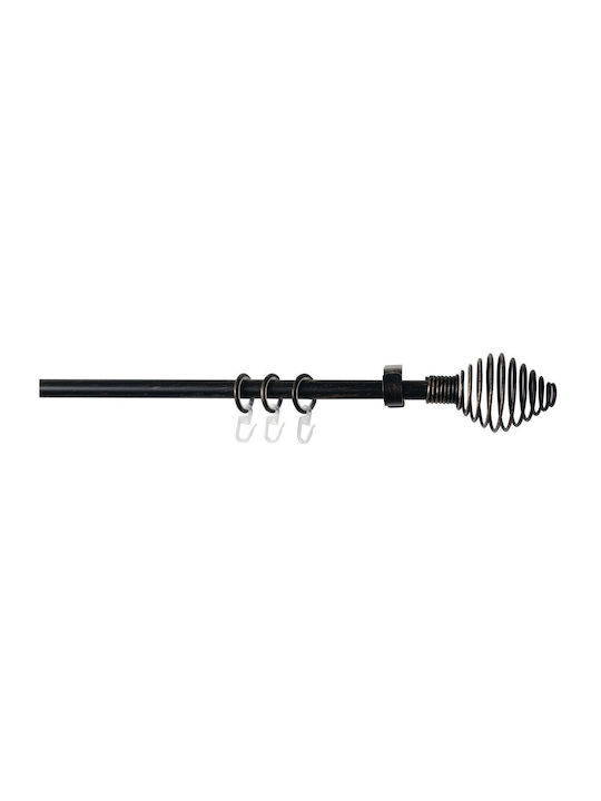 Homefit Ausziehbar Metallisch Vorhangstange Modena Einfach Φ16mm 120-210cm Black/Gold