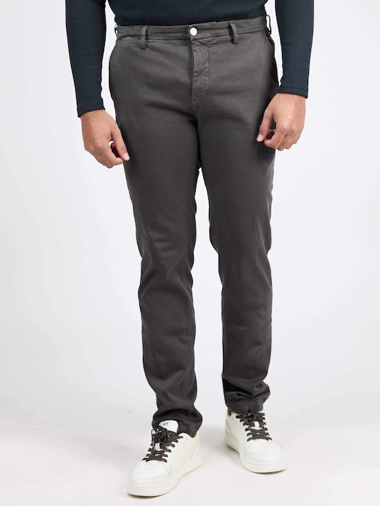 Zeumar Trousers Chino Elastic in Regular Fit Gray