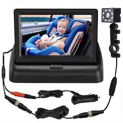 Foldable Car Monitor Set 4 Inches with Car Camera Baby Car Auxiliary Screen