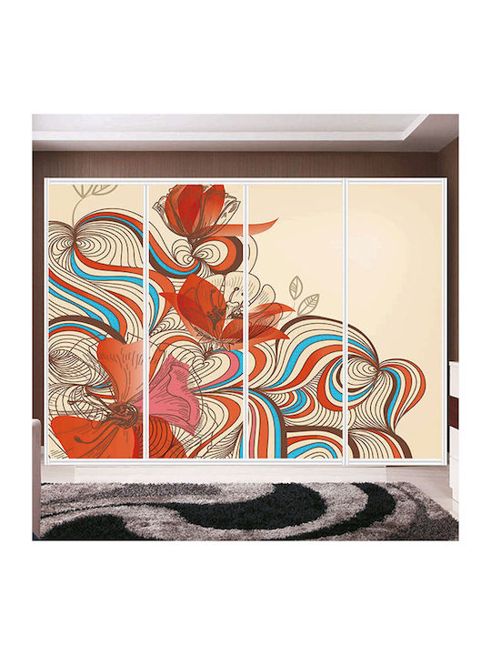 Wardrobe Sticker Abstract Flowers 350cm