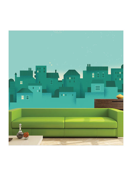 Self-Adhesive Wallpaper Green Houses 290cm