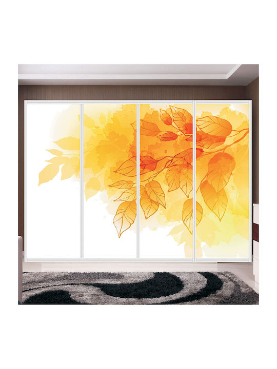 Wardrobe Sticker Orange Leaves 210cm