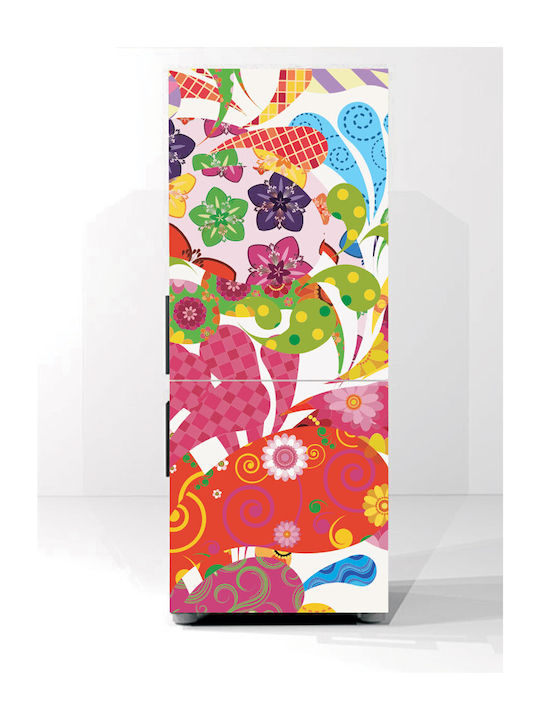 Αυτοκόλλητο Ψυγείου Abstract Flowers 65cm