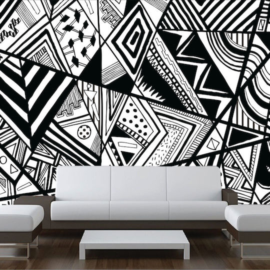 Self-Adhesive Wallpaper Black White 500cm