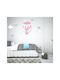 Wall Sticker Zebra Hot Air Balloon + Set of Clouds and Birds 50cm X 30cm