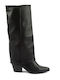 Damenstiefel mit mittlerem Absatz Schwarz