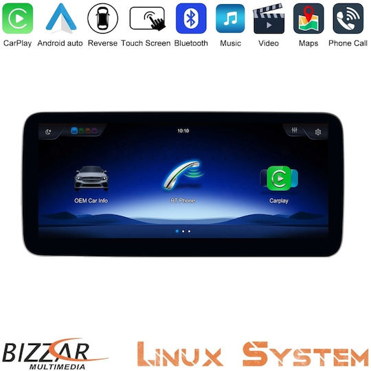Bizzar Sistem Audio Auto pentru Mercedes-Benz GLA / Un Clasă / Clasa CLA / Clasa G 2012-2015 (Bluetooth/USB/Wi-Fi/GPS/Apple CarPlay/Android Auto) cu Ecran Tactil 10.25"