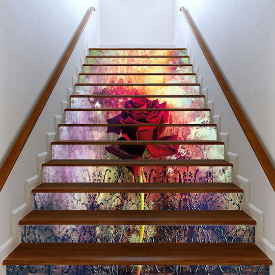Wandsticker Treppe Rosen 1Stück Orafol Wandsticker Treppe Rosen 1Stück Orafol