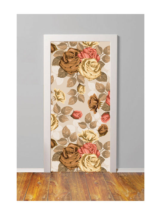 Door Sticker Brown Roses 95cm
