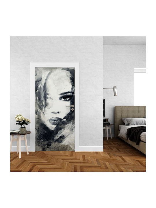 Door Sticker Female Face 215cm