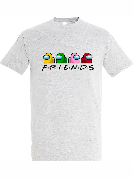 T-Shirt Unisex "Among Us Friends" Aschgrau