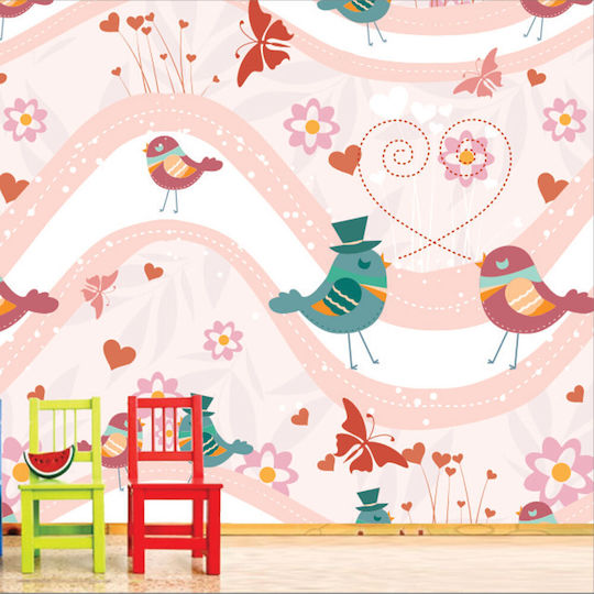 Adhesive Wallpaper Birds Hearts 260cm