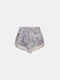Silberne Pailletten-Shorts mit hohem Bund