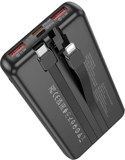 Borofone BJ57 Baterie Externă 10000mAh 22.5W Cu 2 Porturi De Ieșire USB-A Și Port De Ieșire USB-C Încărcare Rapidă Neagră