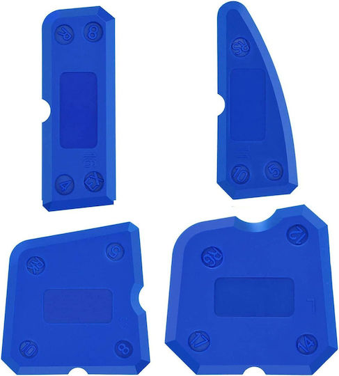 Set 4 Reusable Plastic Scrapers Applying Silicone Putty Zola Blue