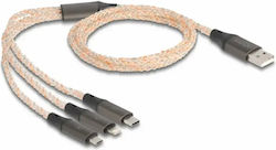 DeLock Cablu USB la Lightning / Type-C / micro USB 1.2m 88158
