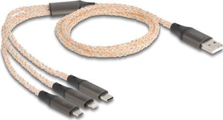 DeLock Regular USB to Lightning / Type-C / micro USB Cable 1.2m (88158)
