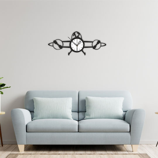 Orafol Airplane Wall Clock Plastic Black