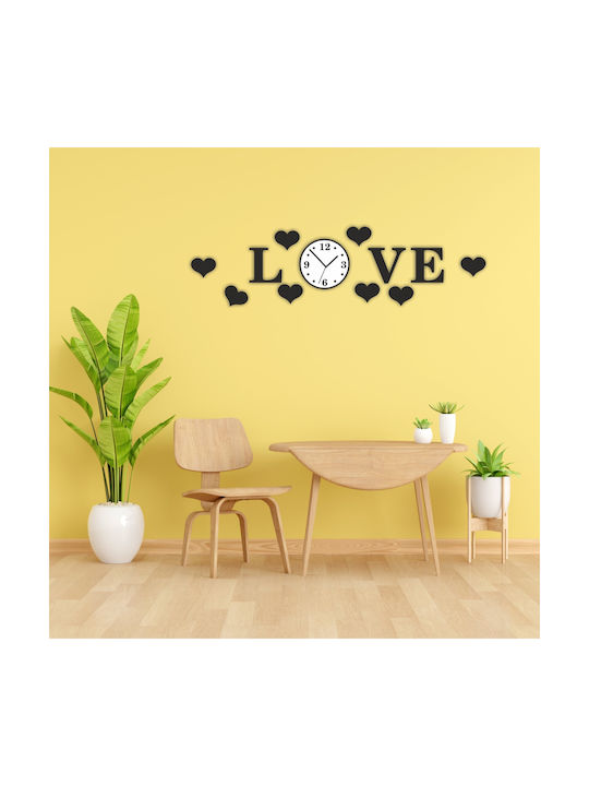 Orafol Love Wall Clock Plastic Black