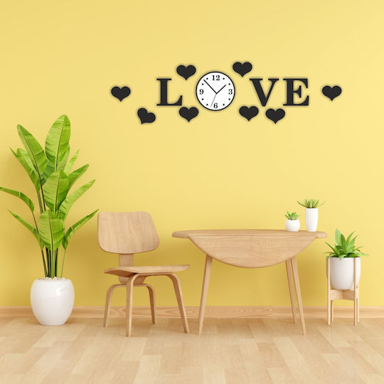 Orafol Love Ceas de Perete Plastic Negru