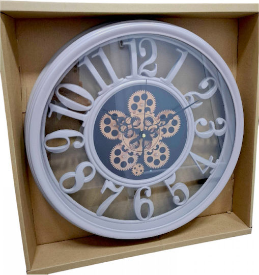 Antique Wall Clock Plastic Beige Ø40cm