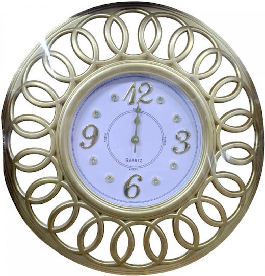Antikes Wanduhr Kunststoff Gold Ø46cm