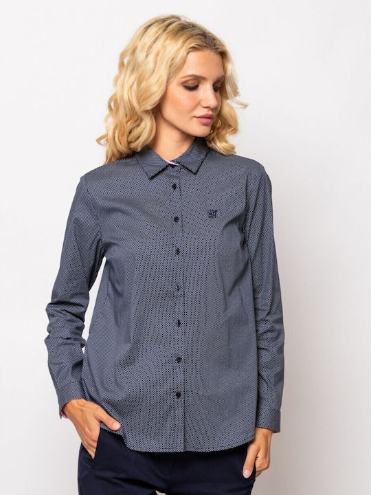 Дълъг ръкав Женска Риза Navy Blue