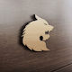 MDF Wooden Design Wolf 35cm X 35cm