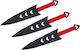 Set Drei Wurfmesser Scheide Inklusive Rot 16,5 cm