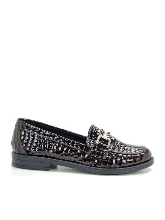 Λουστρίνι Γυναικεία Loafers σε Μπορντό Χρώμα