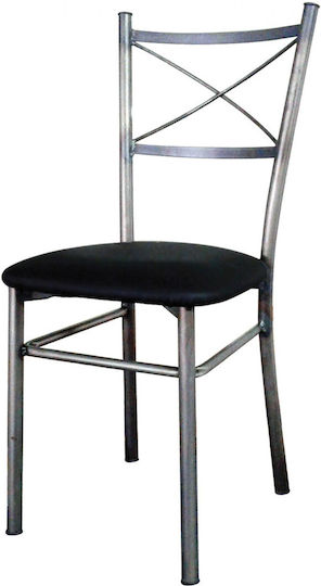 Stuhl Speisesaal 38x40x84cm Black Velvet-Black Metal Stuhl Speisesaal 38x40x84cm Black Velvet-Black Metal