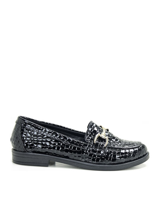 Zizel Λουστρίνι Γυναικεία Loafers σε Μαύρο Χρώμα
