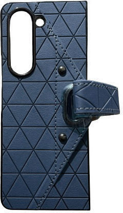 360 Full Cover Plastic / Synthetic Leather Set with Glass Navy Blue (Galaxy Z Fold 3)