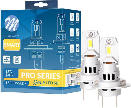 M-Tech Лампи Автомобила H7 Canbus LED 4000К Неутрално бяло 12V 48W 2бр