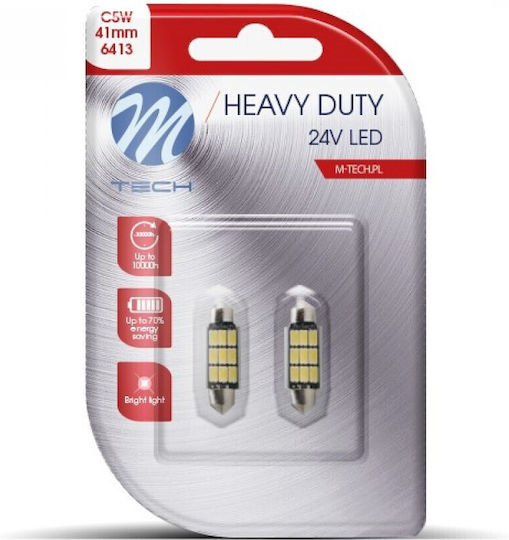 M-Tech Lamps Truck C5W / C10W Canbus LED White 24V 4.5W 2pcs