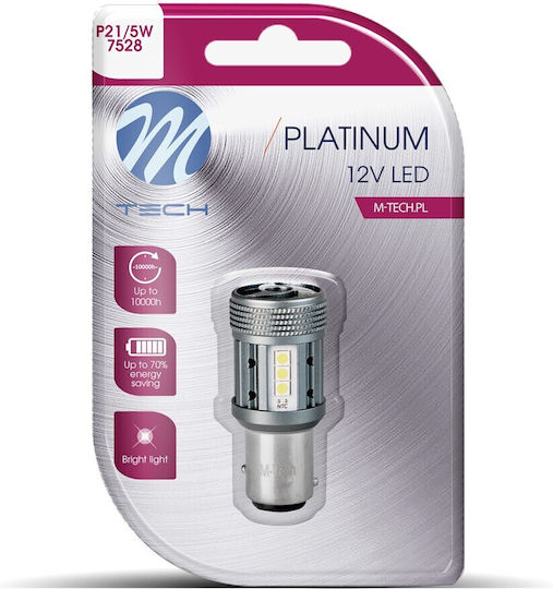 M-Tech Λάμπα Αυτοκινήτου P21/5W Canbus LED Λευκό 12-24V 10W