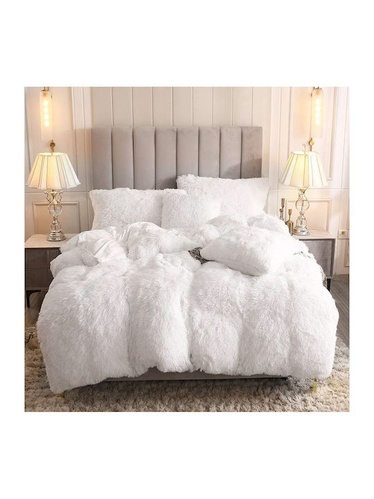Saray Home Κουβερτοπάπλωμα Σετ Υπέρδιπλο 220x240εκ. Shaggy 220 3τμχ 300 GSM