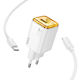 Hoco GaN с USB-A порт и USB-C порт и кабел USB-...