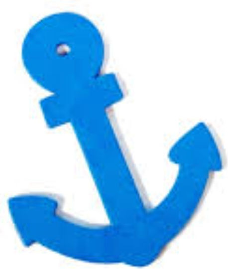 Holzdekorativer Blauer Hängeanker 6cm Tatu Moyo