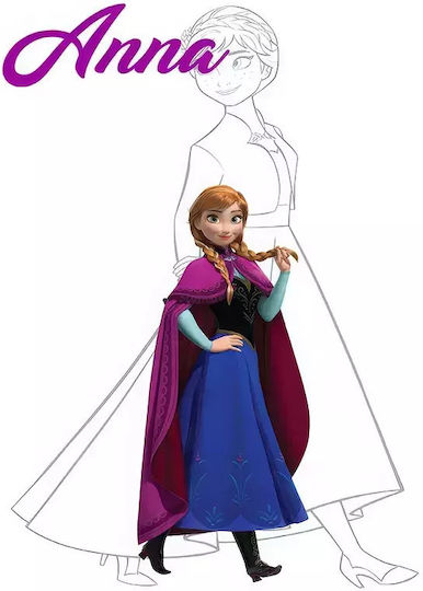 Παιδικό Κάδρο Princess Anna με Μαύρη Κορνίζα από Ξύλο 30x40εκ.